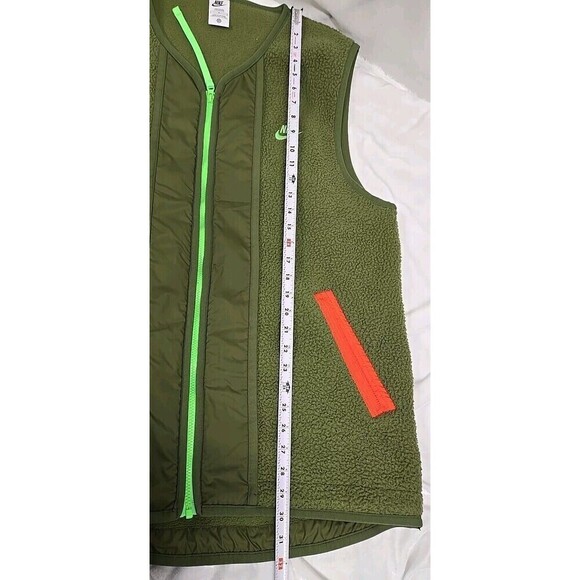 Nike Sportswear Essentials High Pile Fleece Vest Full-Zip Green Men's Size L - Picture 8 of 9